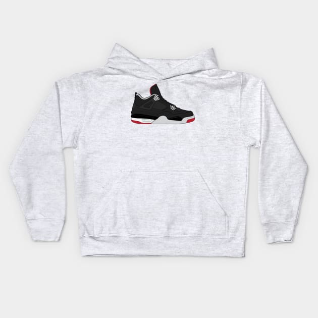 Air Jordan IV (4) - Bred Kids Hoodie by WalkDesigns